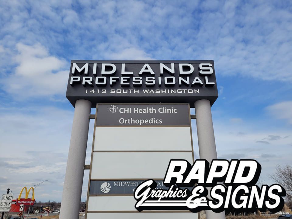 A large sign for midlands professional in south washington