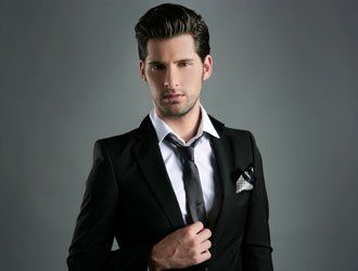 Guy wearing black suit