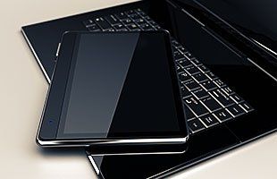 Black laptop and tablet