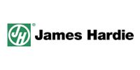 James Hardie logo with green “JH” icon and black text on white background.