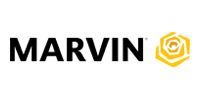 MARVIN logo in black text with a yellow geometric icon on a white background.