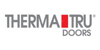 Therma-Tru Doors logo with gray text and a red vertical bar.