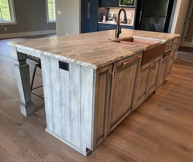 kitchen island with sink and seating