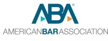 American Bar Association logo with blue “ABA” and gray-red wordmark
