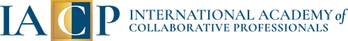 International Academy of Collections logo in blue and gold with stylized letters IA CP and a globe icon