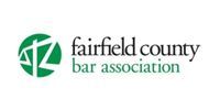 Fairfield County Bar Association logo with green scales icon and black-and-green text on white background