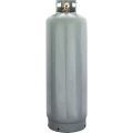 A gray propane tank on a white background.
