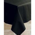 A black table cloth is sitting on top of a table.