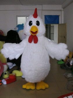 CHICKEN, WHITE, FLUFFY, MASCOT