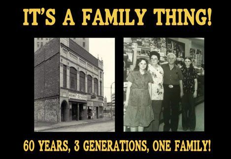 a poster that says it's a family thing 60 years 3 generations one family
