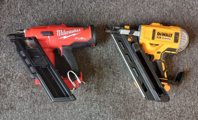 dewalt and milwaukee nail gun