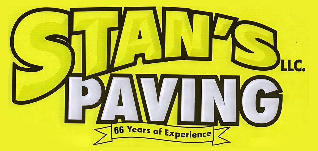 Stan&rsquo;s Paving LLC logo on a yellow background, with &ldquo;56 Years of Experience&rdquo; banner