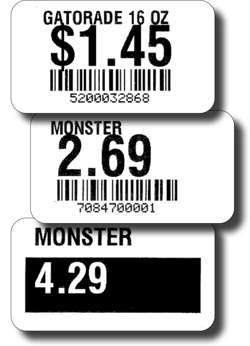 Labels printed on the SNBC BTP-L520 thermal desktop label printer