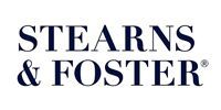 Stearns & Foster logo in navy text on a white background