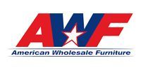 American Wholesale Furniture logo with red and blue AWF letters and a white star