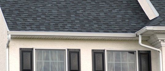 House with roof gutter