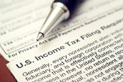 Closeup of tax form