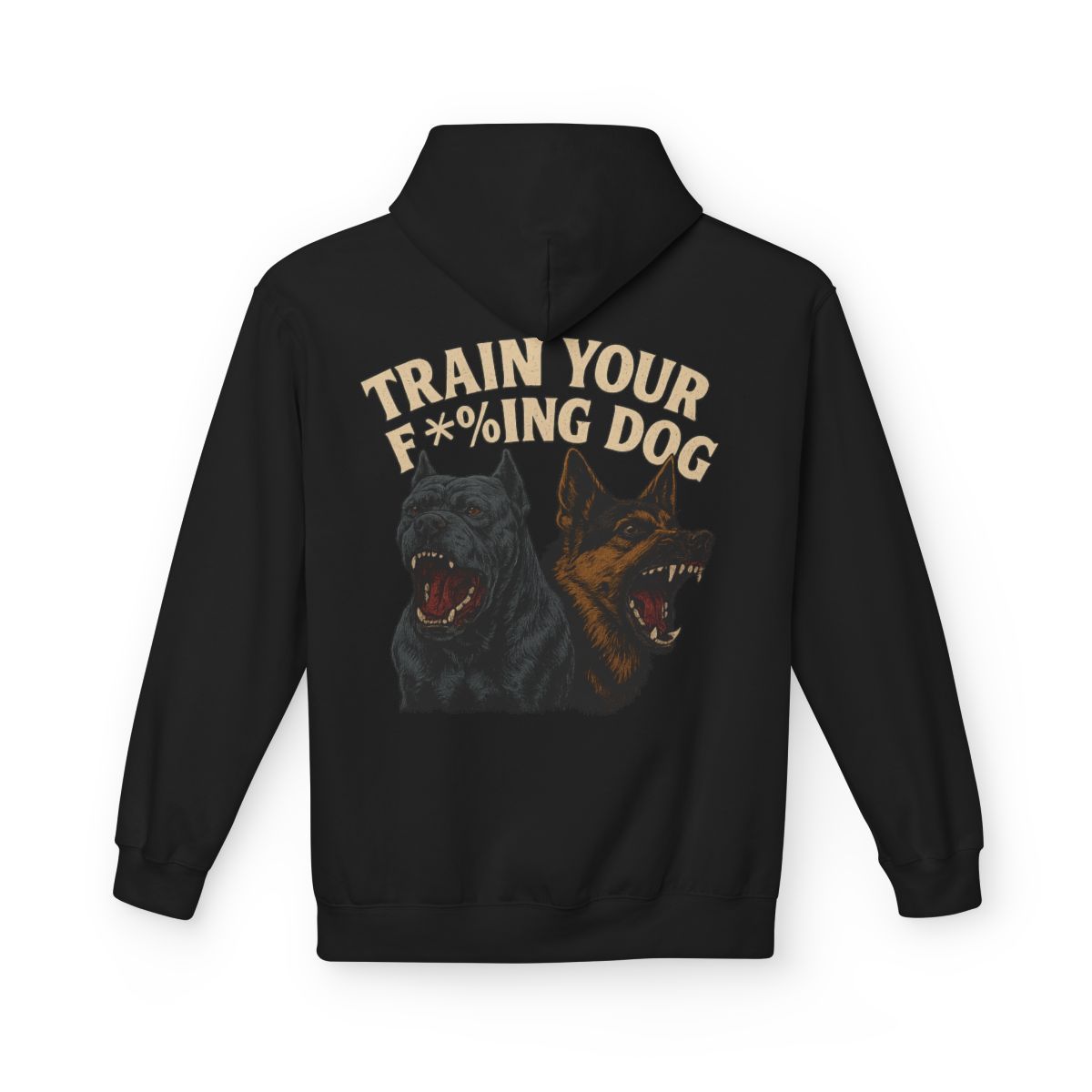 A black hooded sweatshirt with
