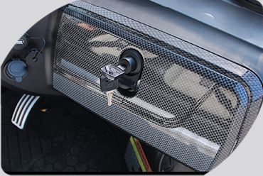 A close up of a storage compartment
