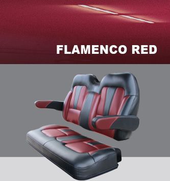 A picture of a flamenco red seat