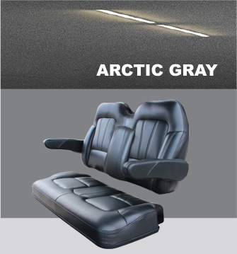 A picture of an arctic gray seat with a gray background