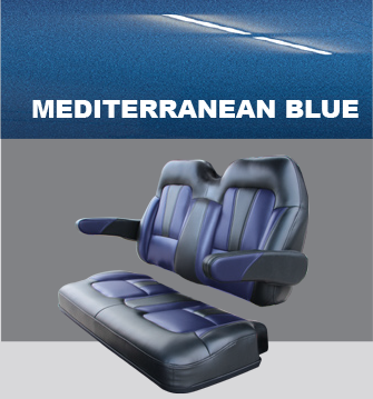 A picture of a mediterranean blue boat seat
