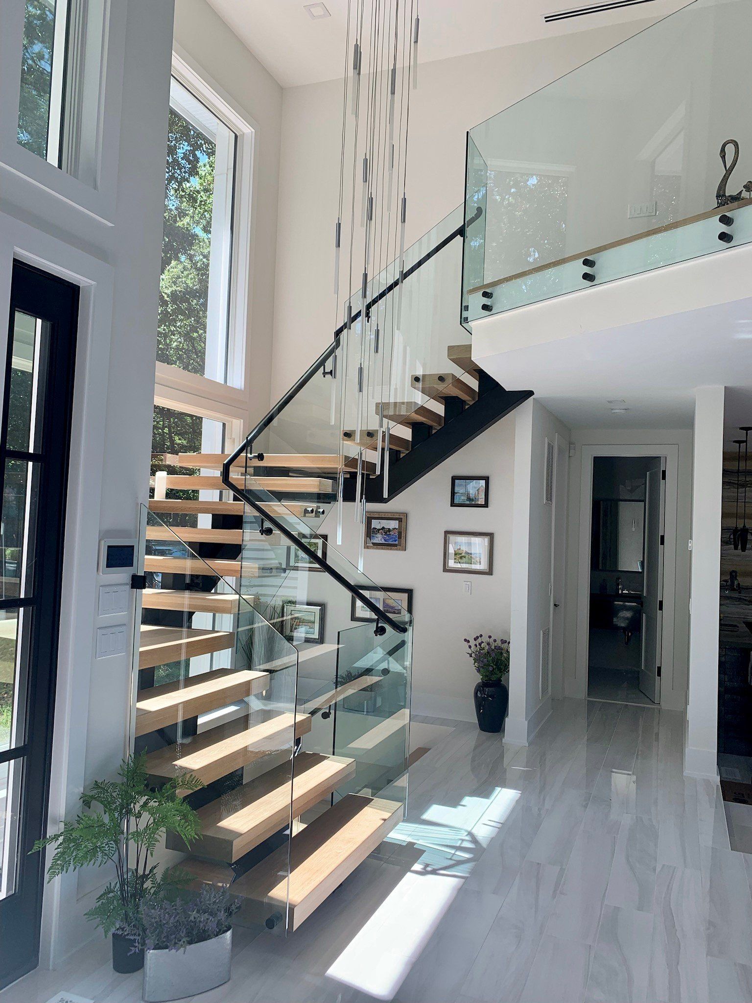stairs glass railings