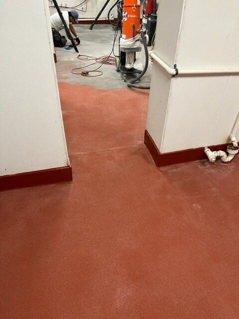 Red kitchen flooring