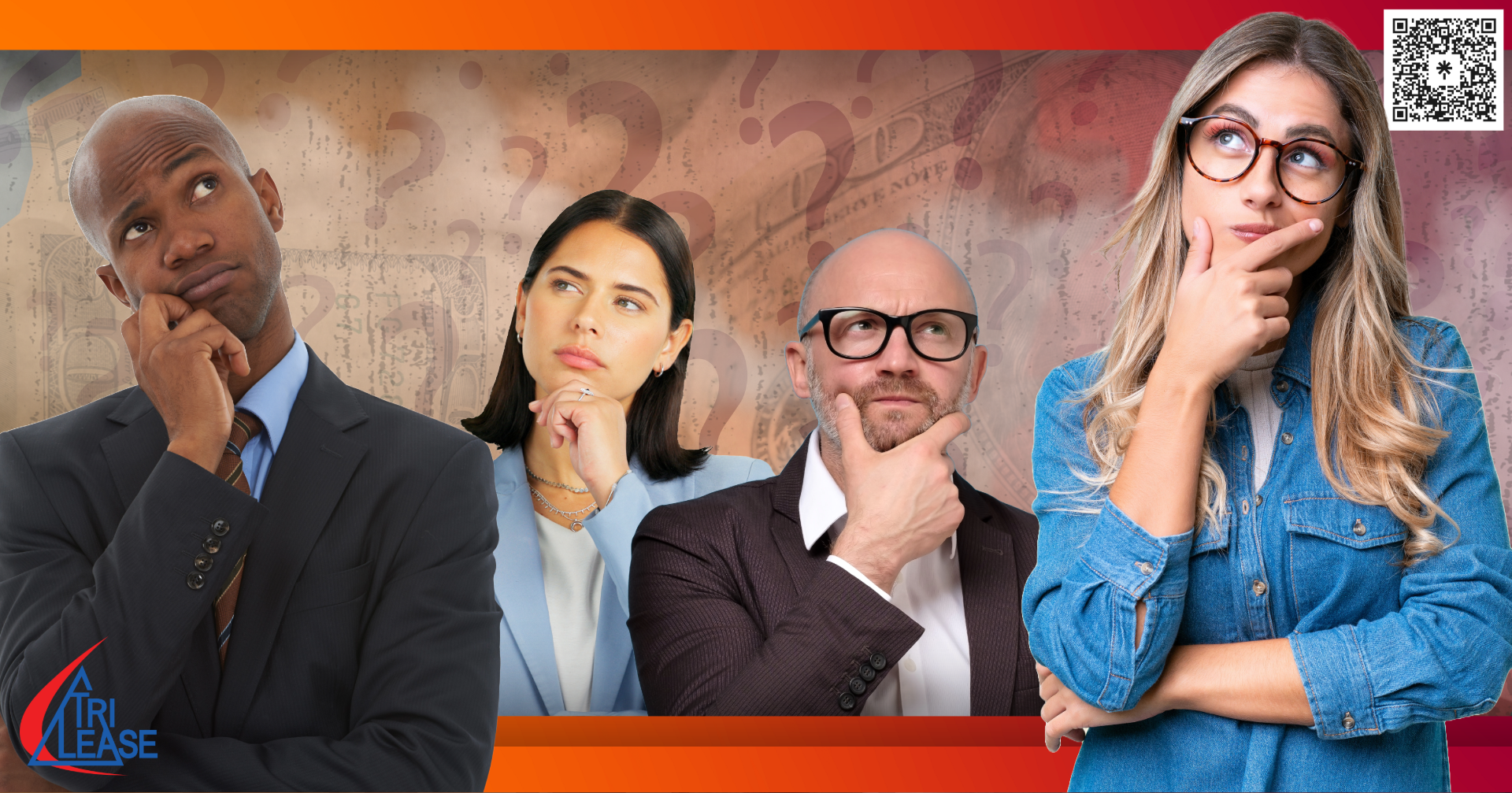 Business people standing, wondering if they should choose financing.