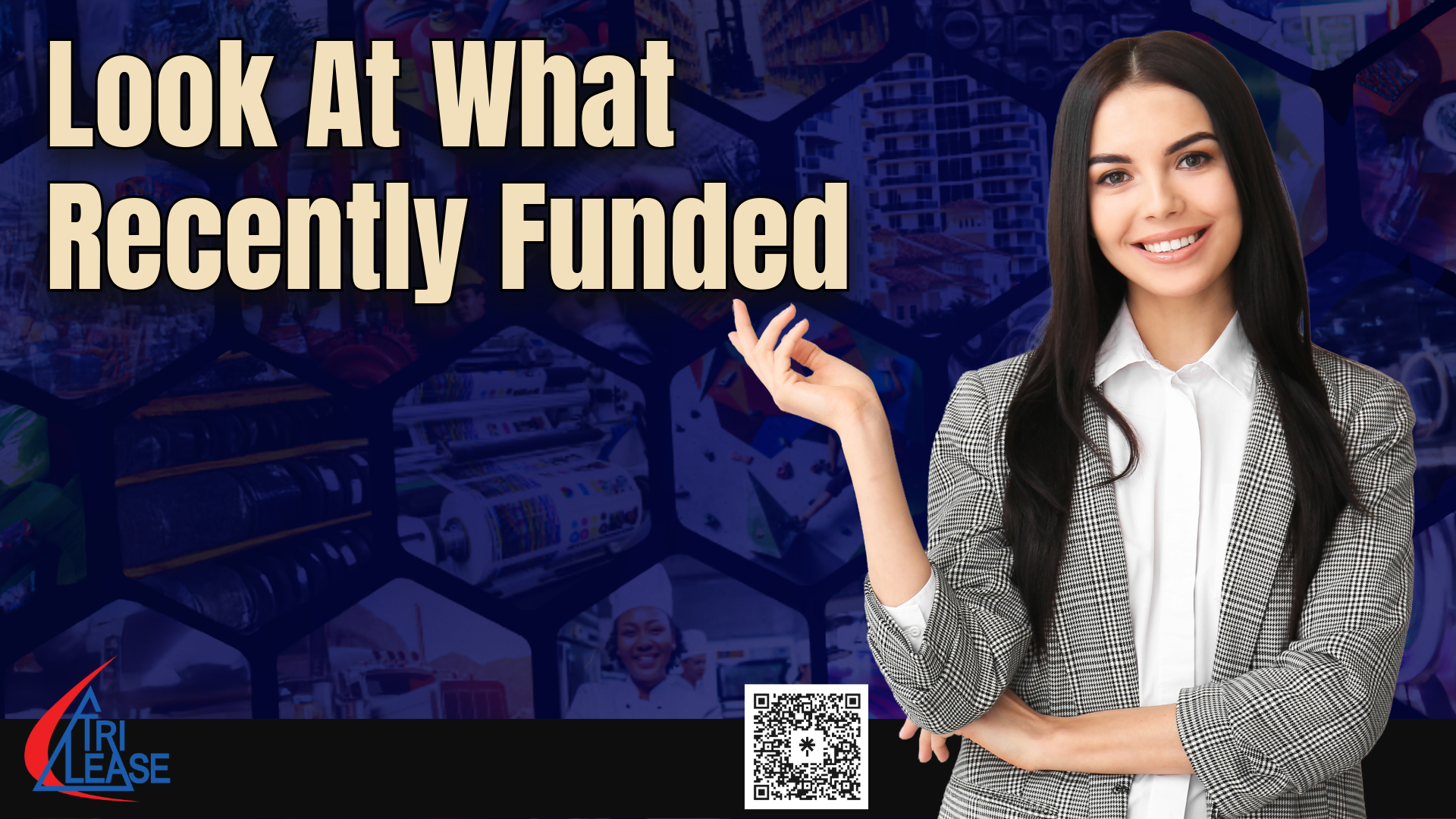 Go to Equipment page on Tri-Lease webpage Businesspeople standing and smiling, with the