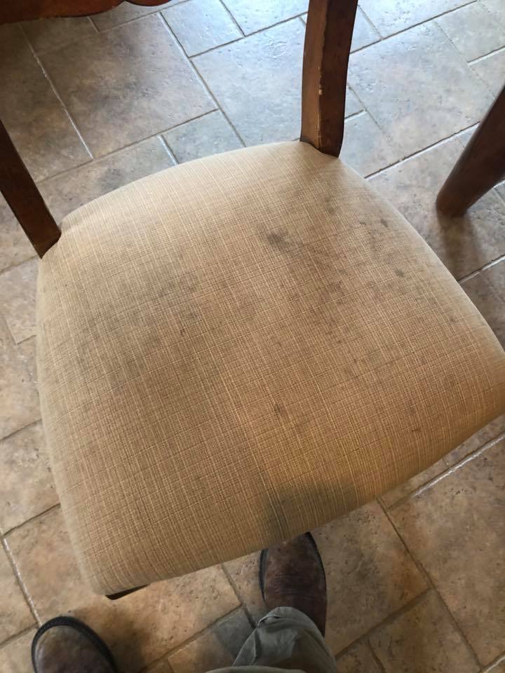 Chair with stain