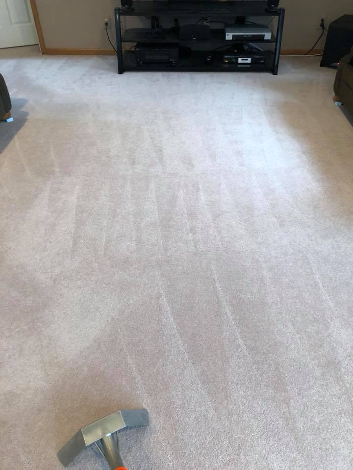 Carpet with stain after