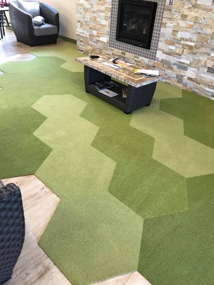 Harwood flooring with carpet