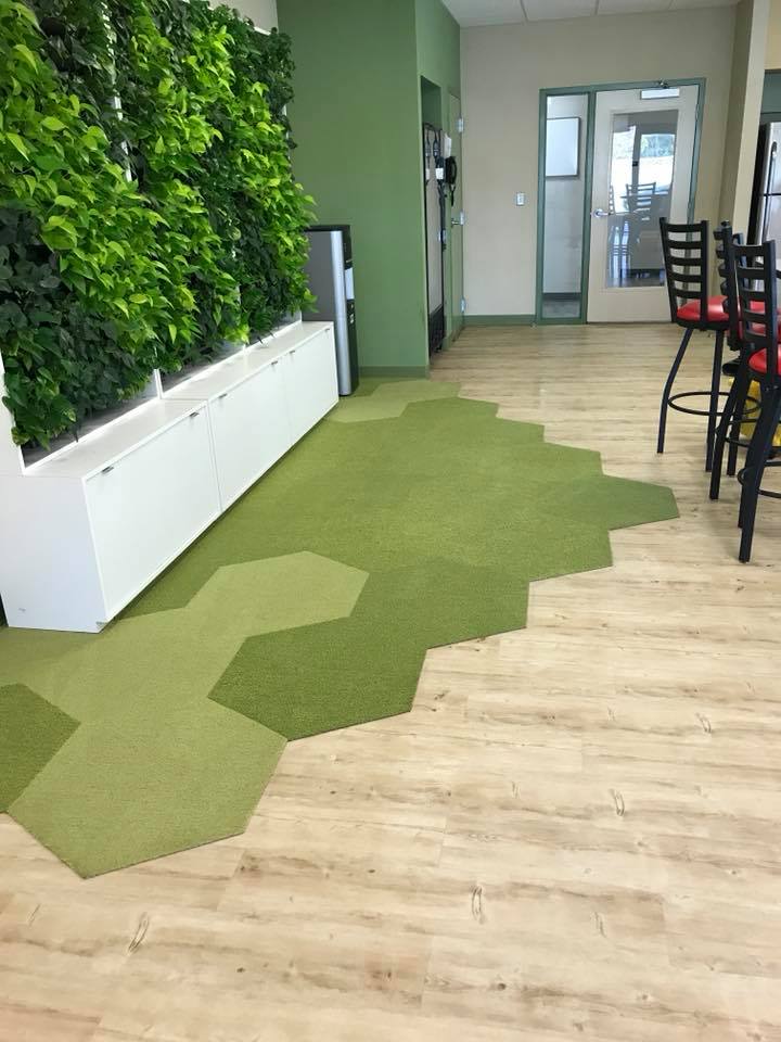Harwood flooring with carpet