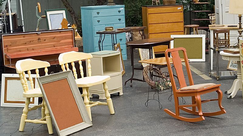 a pile of junk furniture