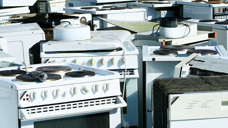 a bunch of old appliances