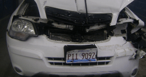 White car damage before