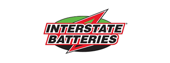Interstate Batteries logo with red, black, and green elements.