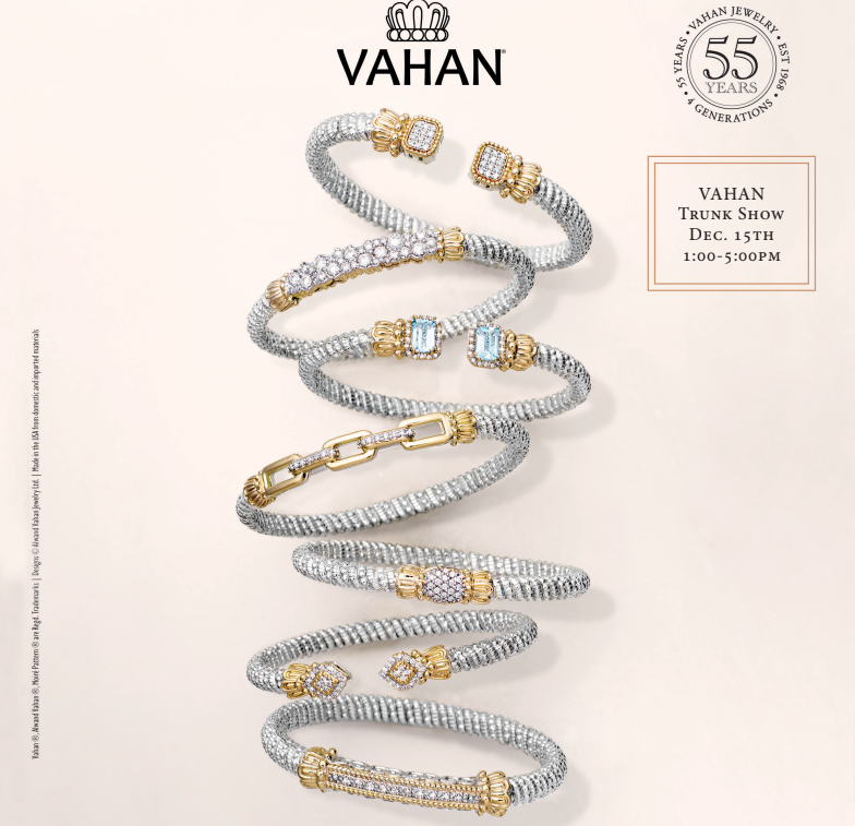 A bunch of bracelets are stacked on top of each other on a white background.