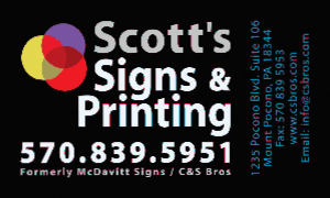 Scott's Signs & Printing Card