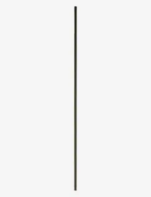 Dark, vertical, straight rod against a white background.