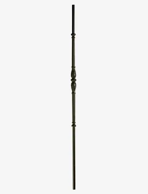 Dark brown, decorative iron baluster.