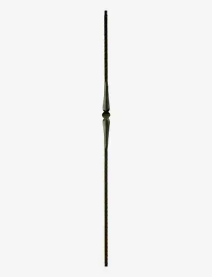 Black iron baluster with decorative center.