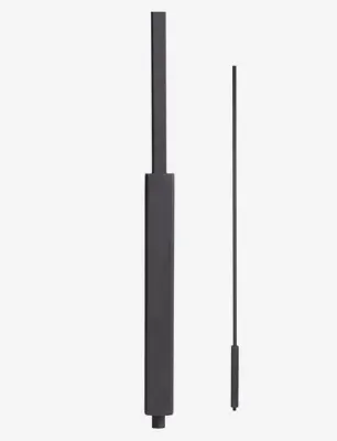 Two black, rod-shaped antennas; one thick and square, one thin and rounded.