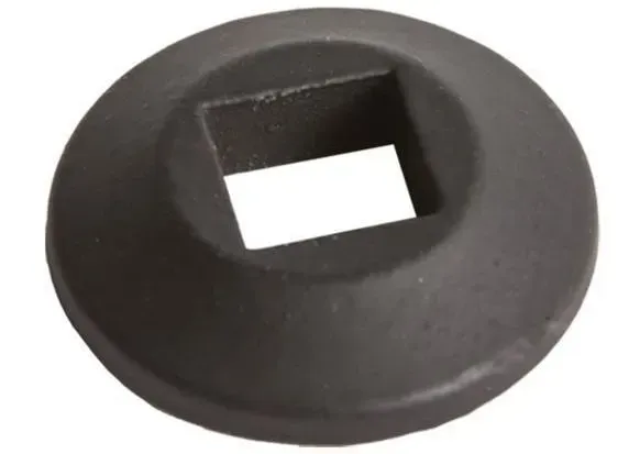 Black metal socket with a square hole in the center.