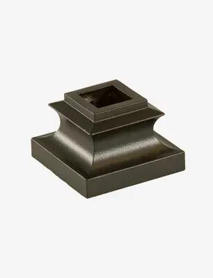 Bronze square metal baluster base.