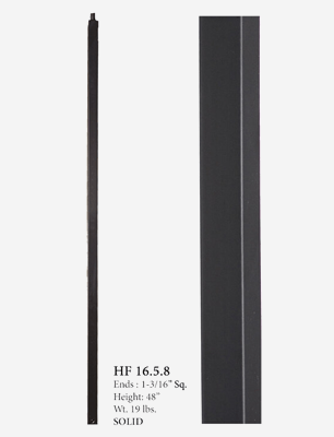 Black solid metal pole. HF 16.5.8 model. 1-3/16