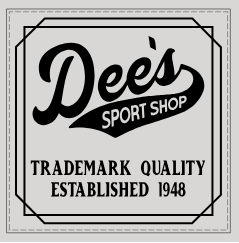 Dee’s Sport Shop Roseville logo in blue, orange, and white on a black background.