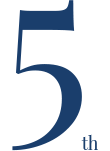 A blue number five with the words 5th on a white background.