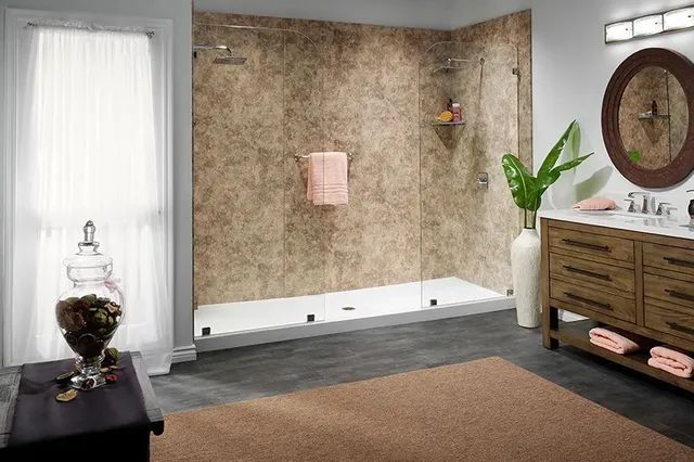 Bathroom with beautiful tiling